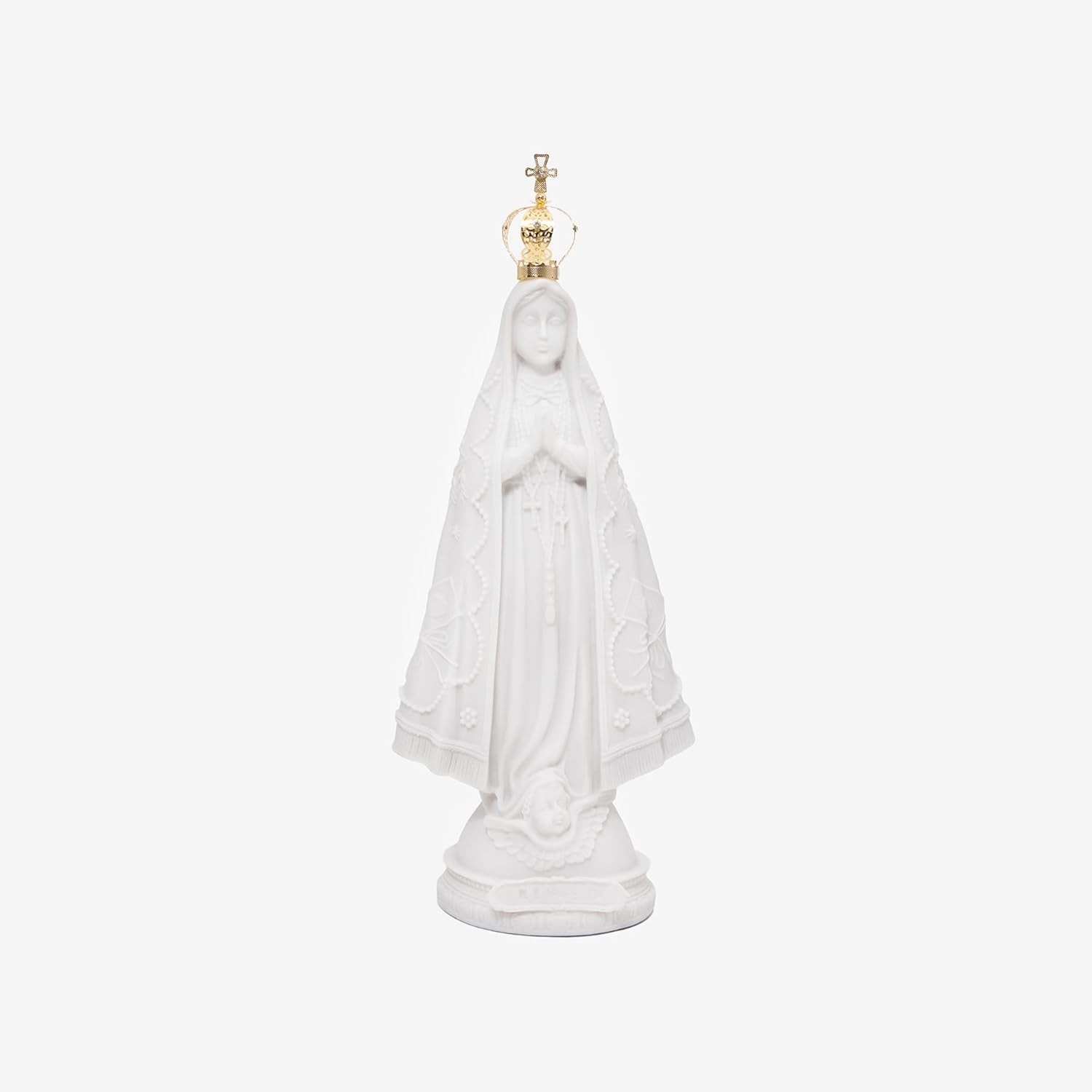 Imagem de Nossa Senhora Aparecida 32cm em Pó de Mármore Maciça - Decoração Sagrada Refinada