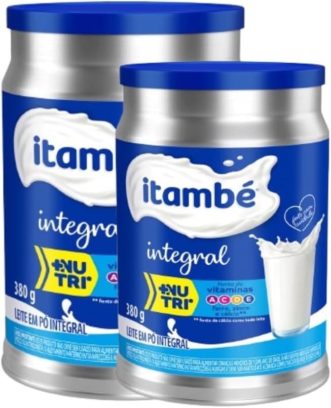2 Latas- Leite em pó INTEGRAL + Nutri Vitaminas Itambé 380g