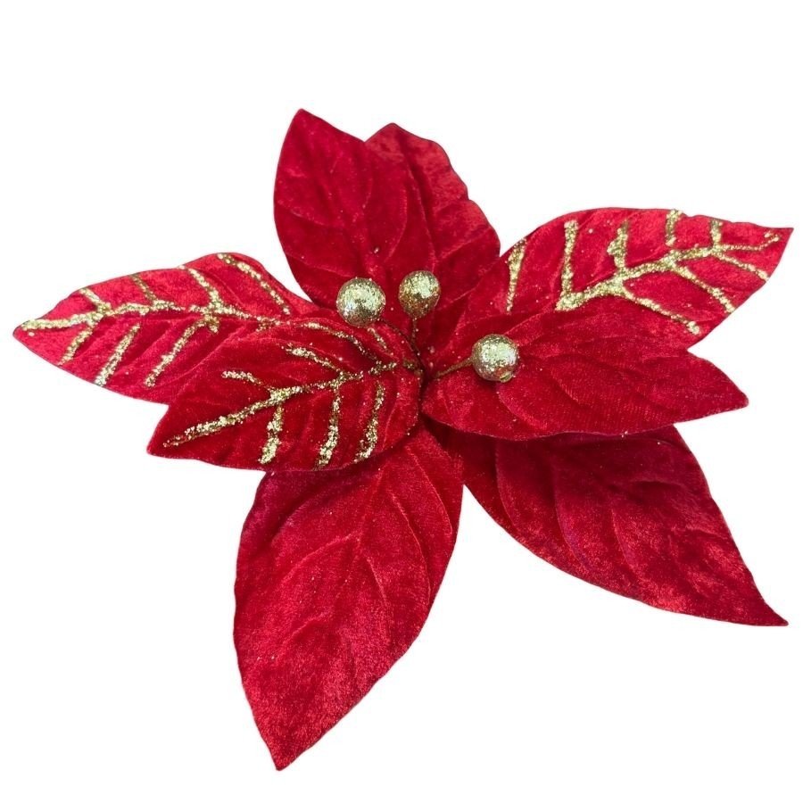 Poinsettia Natalina: Brilho Dourado e Vermelho!