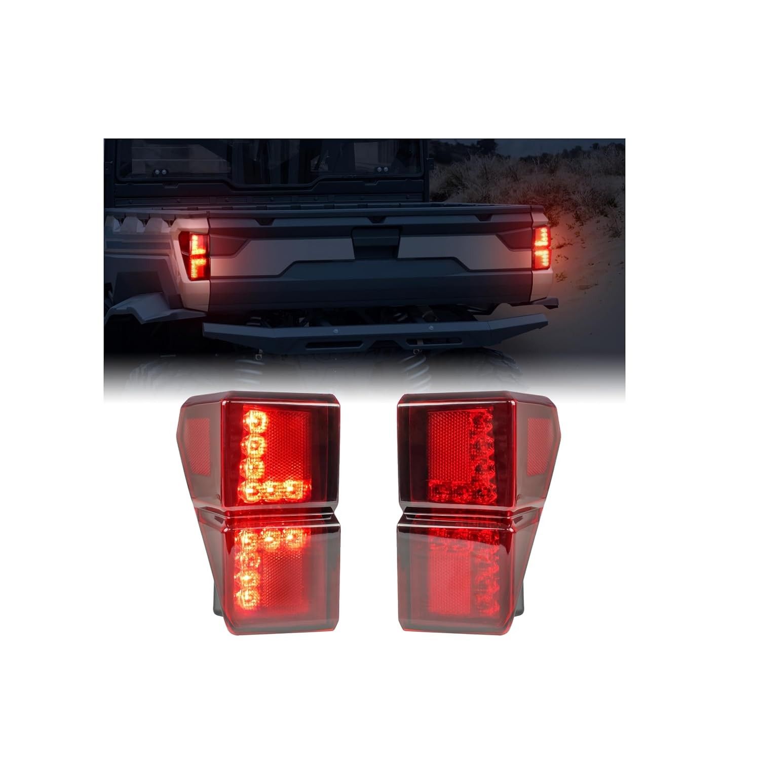 Luzes Traseiras LED Vermelhas para Polaris Ranger 1000/XP/Crew (2018-2025) - Upgrade Essencial