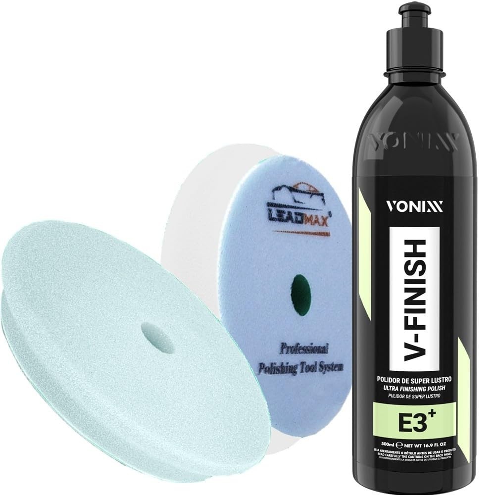 Kit V-Finish 500ml Vonixx Boina de Espuma Para Lustro 6 Polegada Leadmax