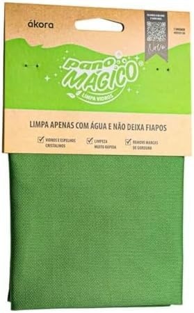 Pano Mágico Ákora Limpa Vidro - Poliéster e Poliamida | Sem Fiapos, Sem Resíduos