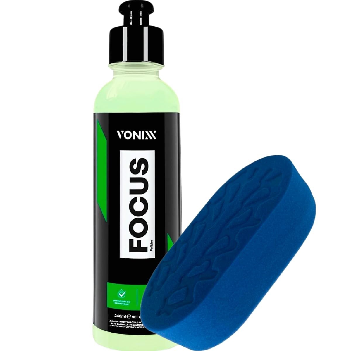 Kit Aplicador Espuma Densa Vonixx + Polidor Focus 240ml: Brilho Profissional!