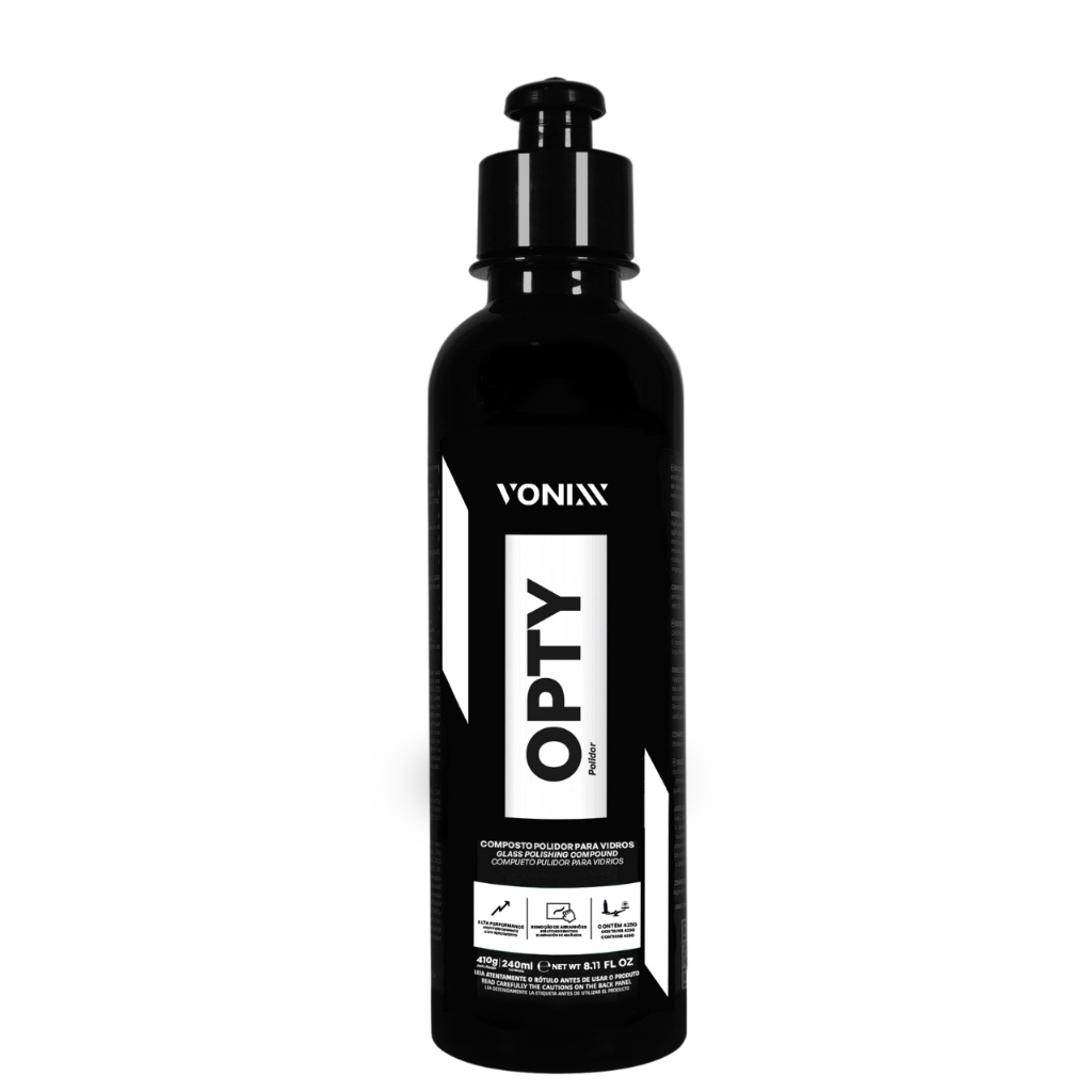 Polidor de Vidros Opty Vonixx 240ml: Remova Arranhões e Riscos em Poucos Passos!