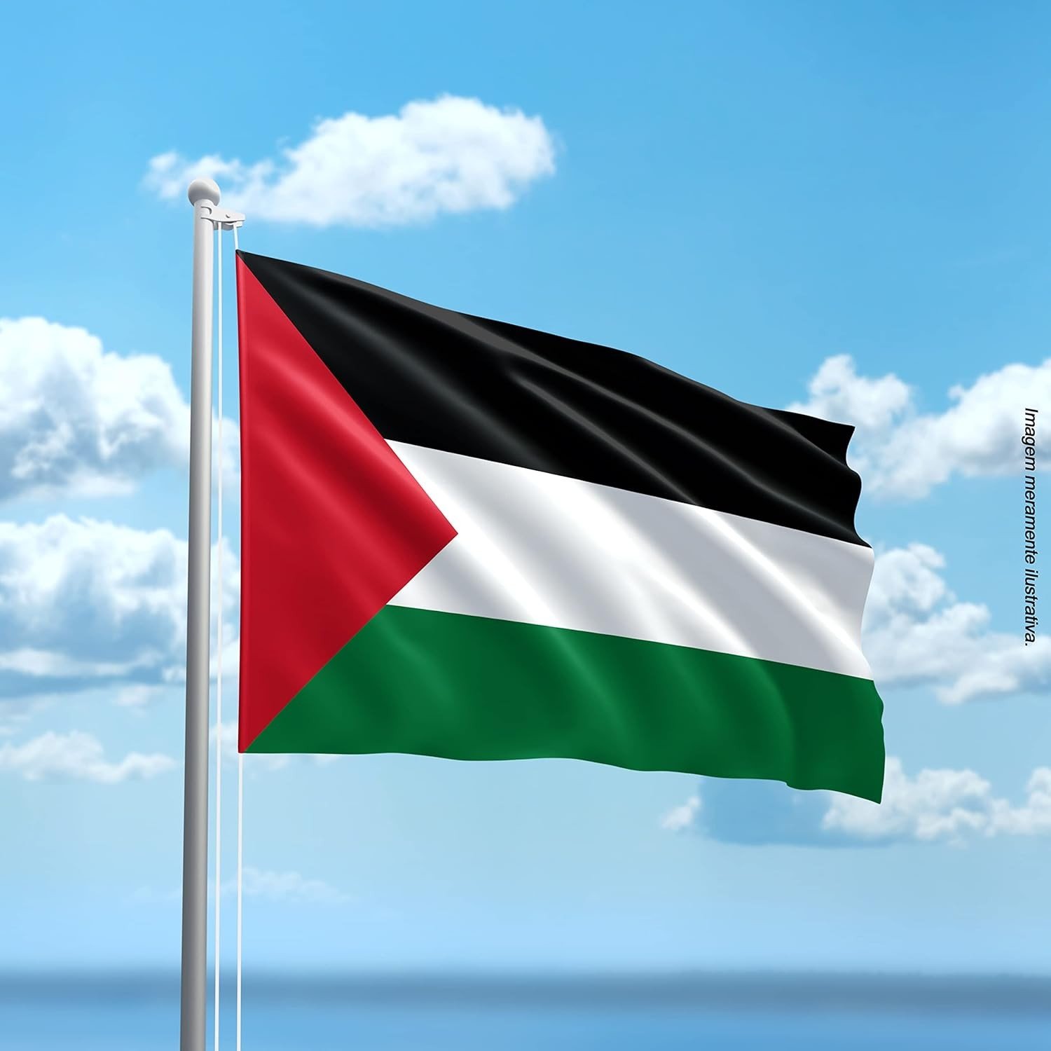 Bandeira Palestina 150x90 cm em Oxford Poliéster Resistente - Alta Qualidade e Durabilidade