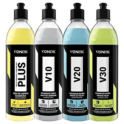 Polimento Automotivo Vonixx: Kit Corte, Lustro e Cera