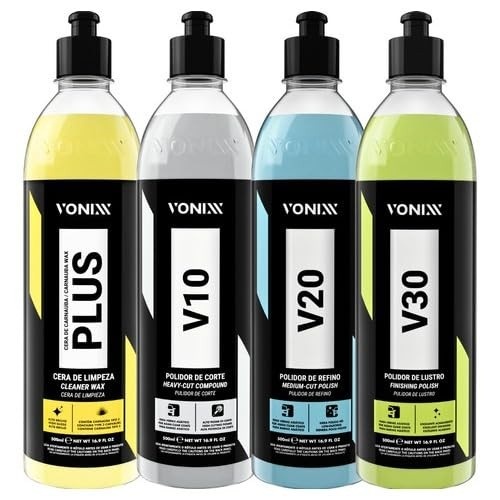 Kit Polimento Profissional Vonixx Corte Lustro Refino Cera