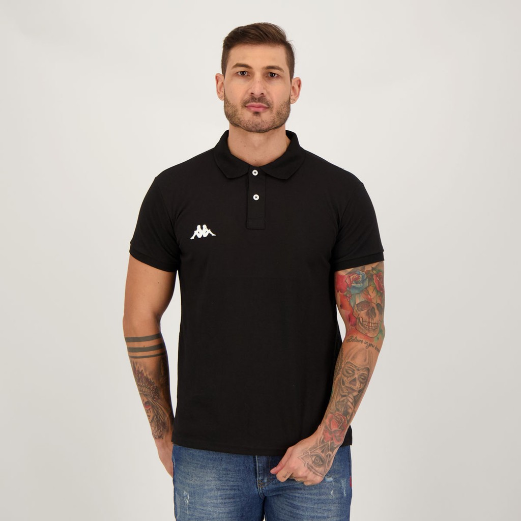 Polo Kappa Piquet Preta: Estilo e Conforto!