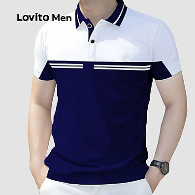 Polo Masculina Lovito: Estilo Casual e Cores Vibrantes