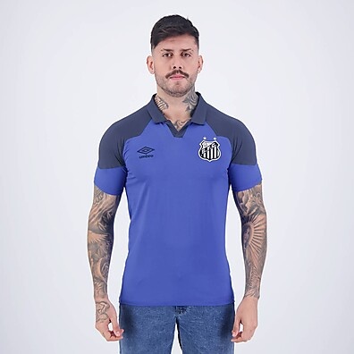 Polo Umbro Santos Viagem 2023 Azul: Estilo e Conforto para Torcedores