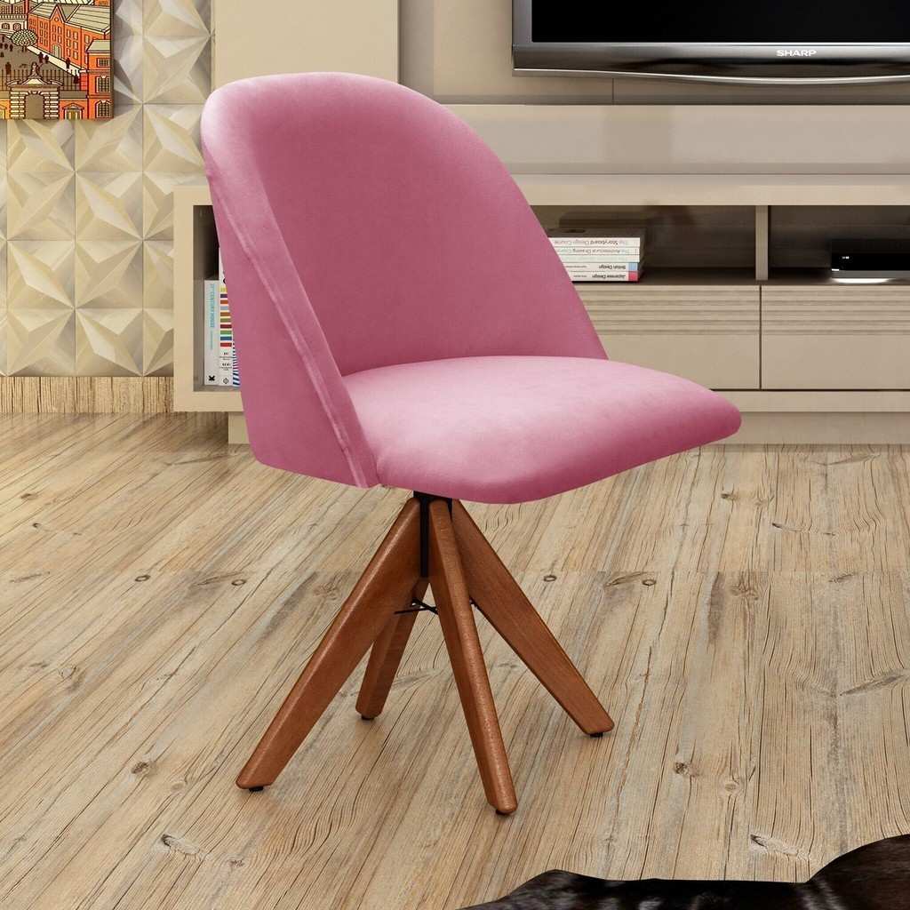 Poltrona Gaia Rosa: Conforto Giratório!