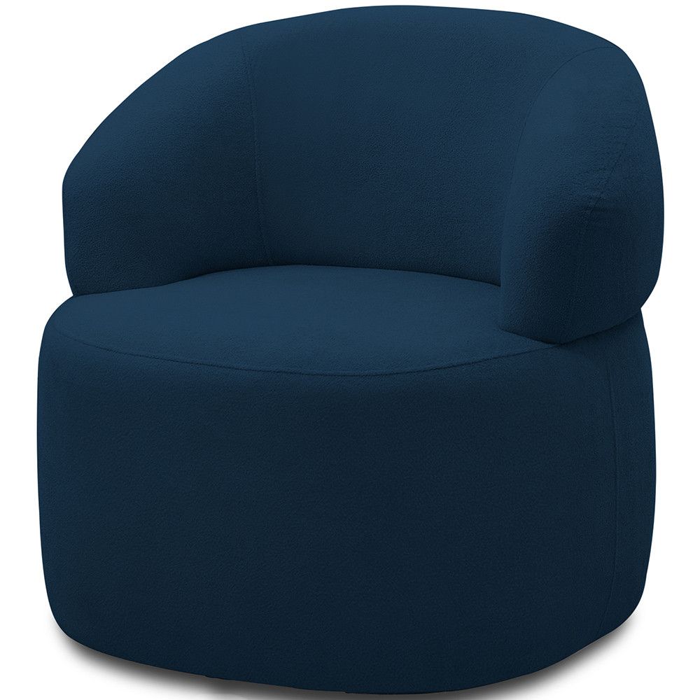 Poltrona Giratória Veludo Azul Carmen F04