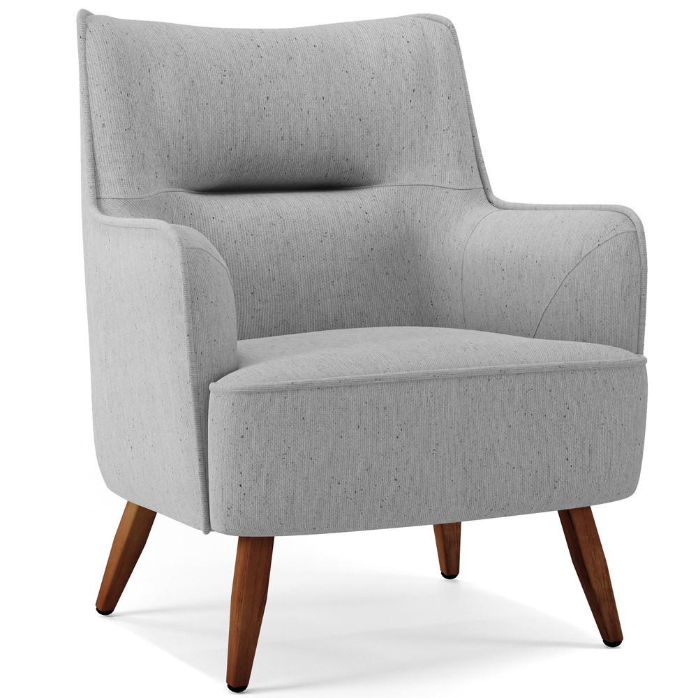 Poltrona Isabella: Elegância em Linho Cinza