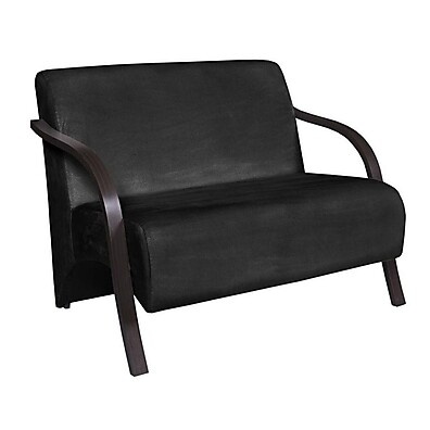 Poltrona Namoradeira Vênus Suede: Conforto e Estilo com Braços em Madeira