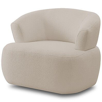 Poltrona Orgânica Giratória Bouclê Creme - Lyam Decor