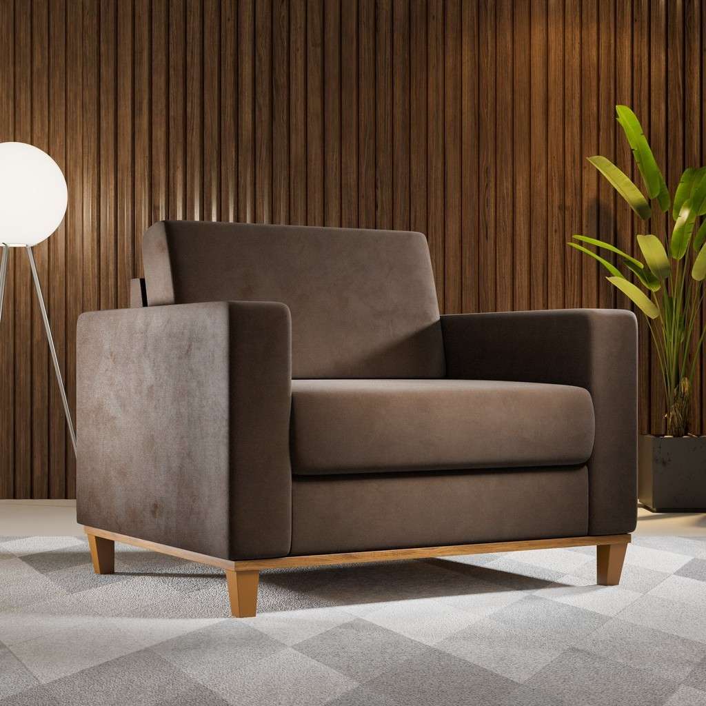 Poltrona Veludo Livia Bombom: Conforto e Estilo
