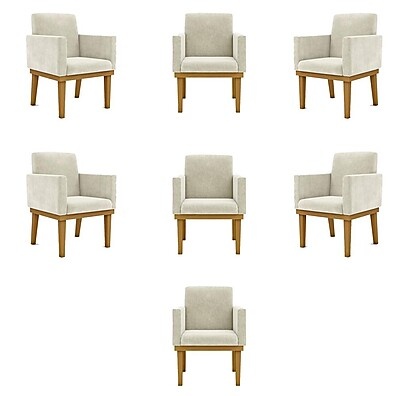 Poltronas Decorativas Bege: Kit 7 Unidades