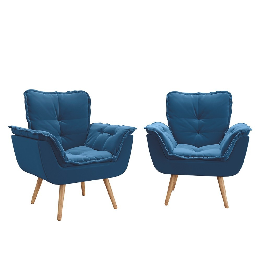 Poltronas Dubai: Veludo Azul para Sua Sala