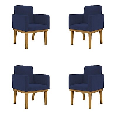 Poltronas Escritório Reforçadas: Kit 4 Nina Suede