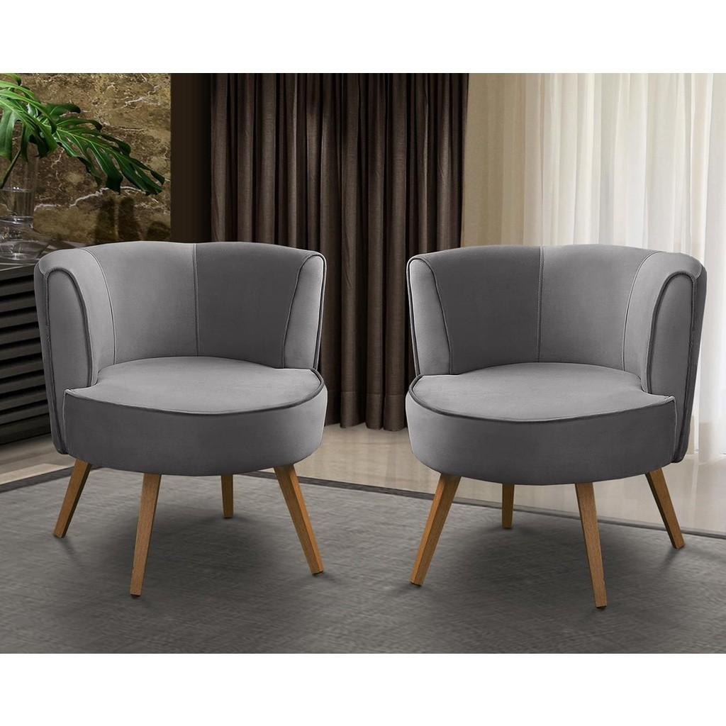 Poltronas Isa Suede Cinza: Conforto e Estilo!