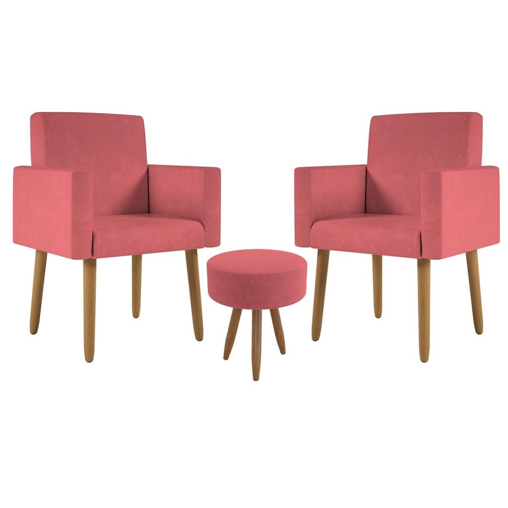 Poltronas Nina + Puff: Conforto e Estilo!