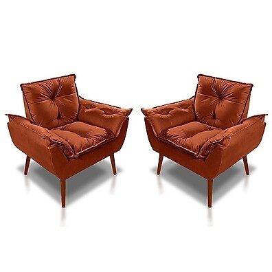 Poltronas Opala Suede Terracota: Conforto e Estilo