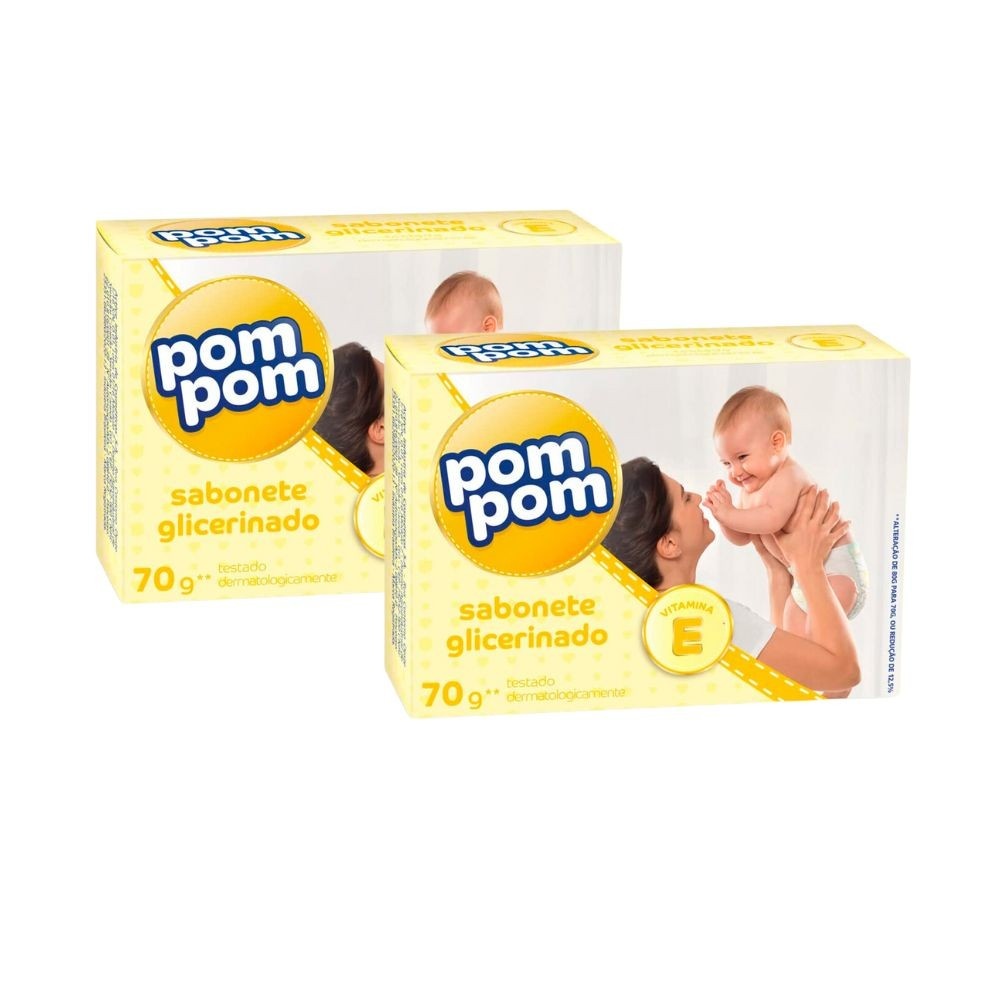 Pom Pom Glicerina: Kit 2 Sabonetes para Bebê