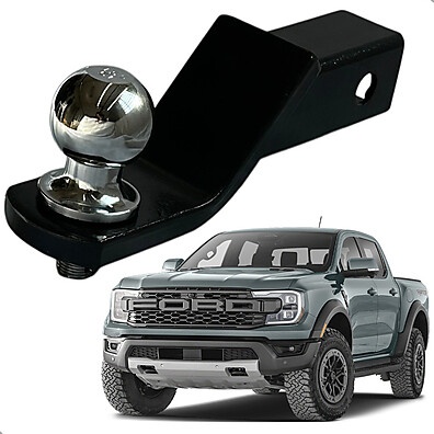 Ponteira de Engate Removível para Ford Ranger 2024 – Preto Fosco e Aço Reforçado