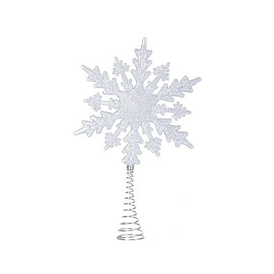 Ponteira Floco de Neve Prata 22cm: Magia no seu Natal!
