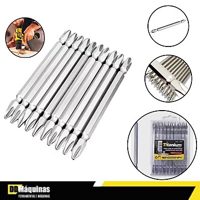 Ponteiras Magnéticas Titanium: Kit 10 Peças Cromo Vanádio