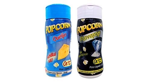 Temperos P/ Pipoca Popcorn Cx 12 Frascos. 6 Queijo - 6 Flavapop Sal Micronizado Manteiga