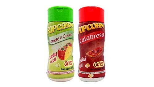 Temperos P/ Pipoca Popcorn Cx 12 Frascos. 6 Tomate e Queijo - 6 Calabresa