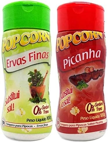 Temperos P/ Pipoca Popcorn Cx 12 Frascos. 6 Ervas Finas - 6 Picanha
