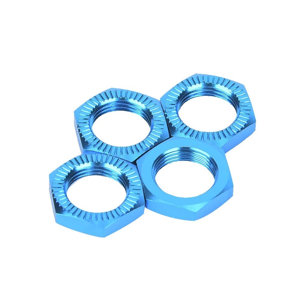 Keenso Porca de Roda RC 1/8: Aderência Superior e Durabilidade em Liga de Alumínio (4 Peças - Azul)