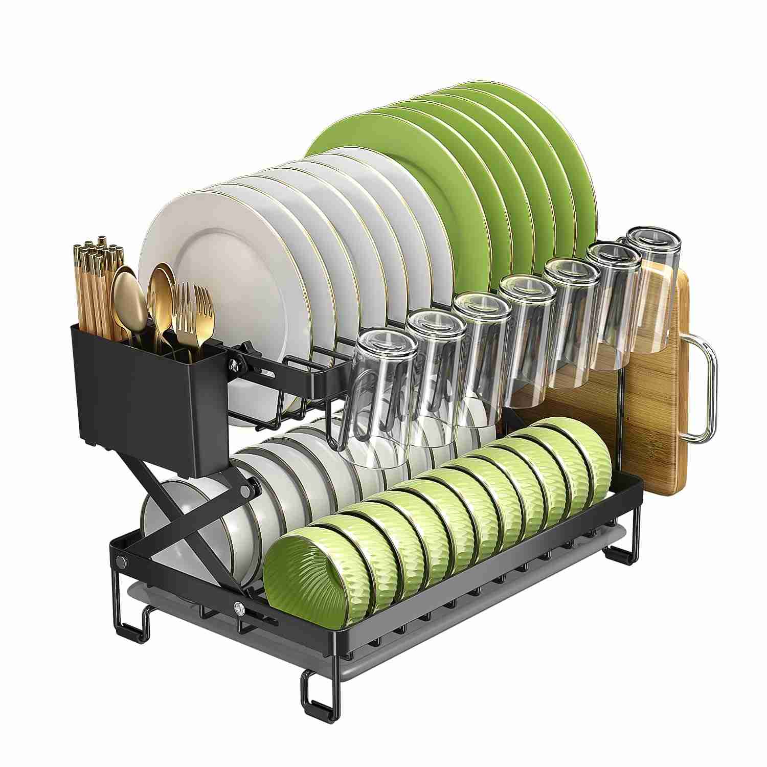 porta-a-com-escorredor-talheres-organizador-cozinha-louca-preto-de-moderna-para-a