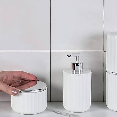 Porta Algodão Groove: Elegância e Organização