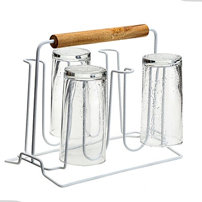 Porta Copos Arthi Branco 6 Copos – Secador Prático e Elegante