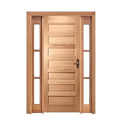 Porta de Madeira com 2 Vitrôs Esquerda 213x136cm – Elegância e Qualidade Esel