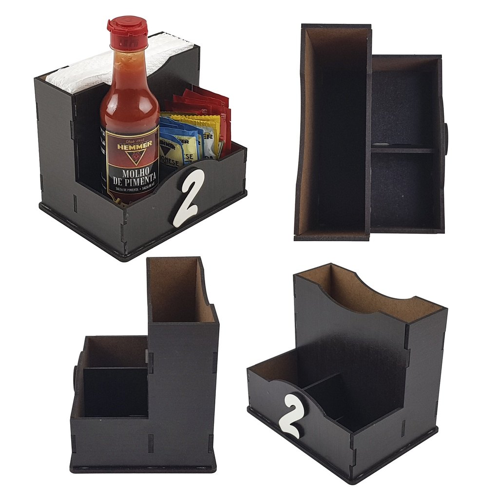 Porta Guardanapo MDF 3mm Modelo L 5 Unidades – Prático e Estiloso