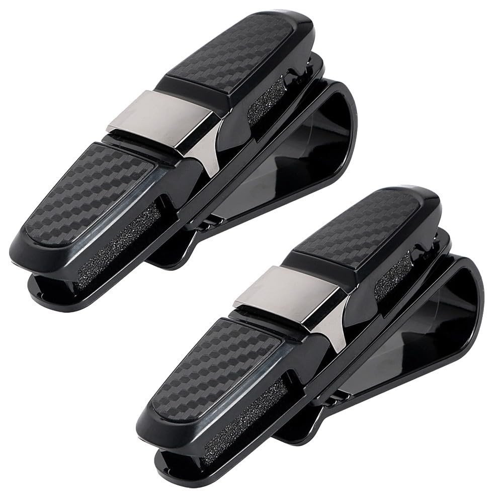 Kit 2 Porta Óculos e Cartão Suporte Clip Karbox Black Fumê - Essencial para seu Carro!