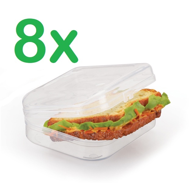 Porta Lanches Transparente: 8 Unidades Livres de BPA