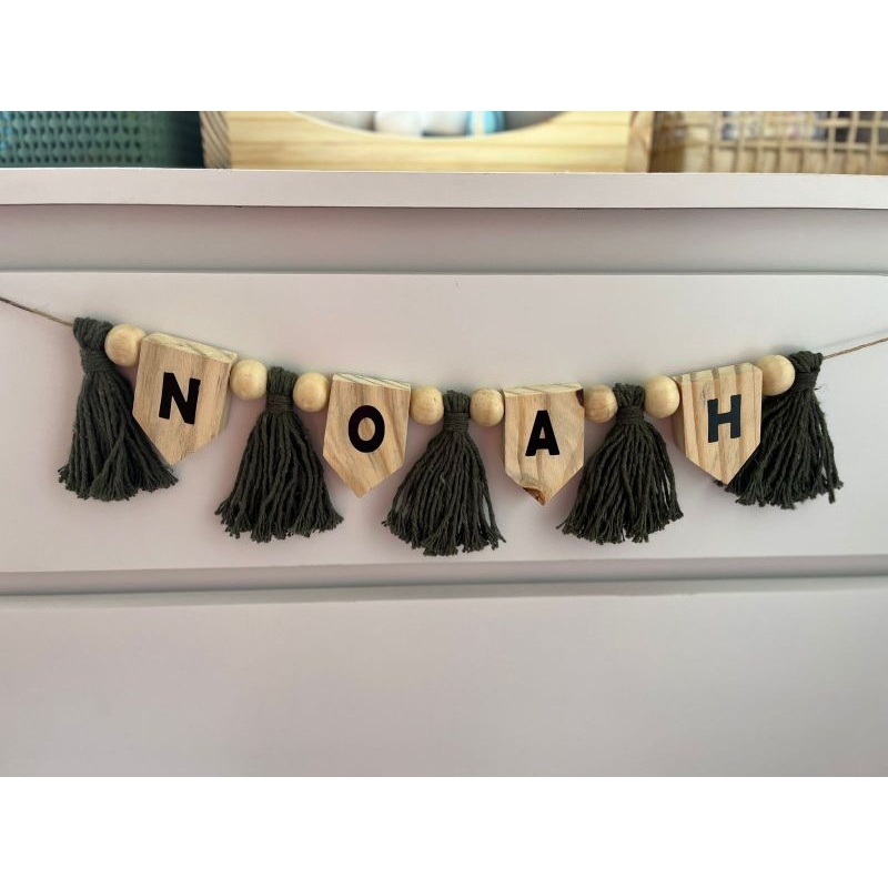 Porta Maternidade Personalizado em Macramê com Nome do Bebê