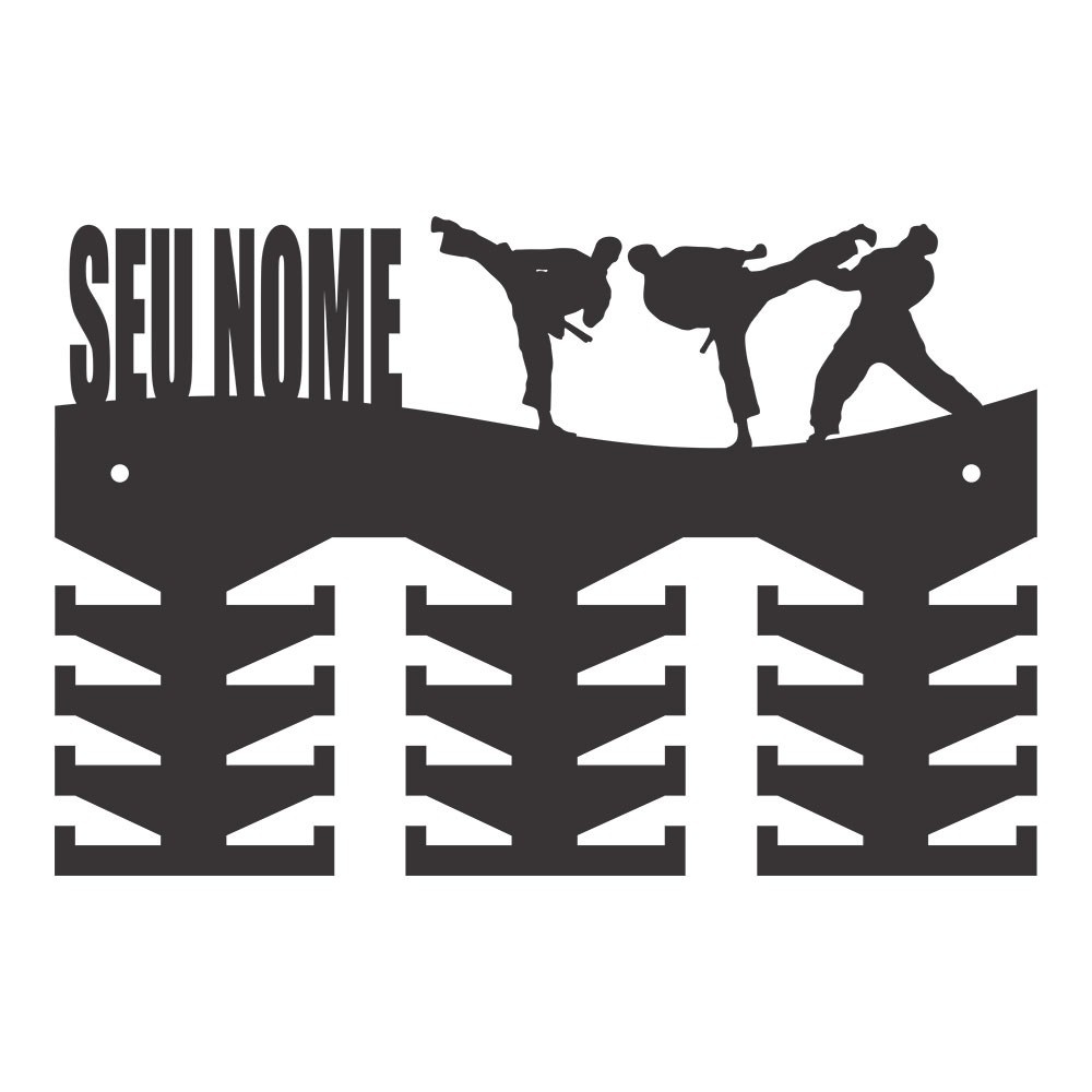 Porta Medalhas Taekwondo Masculino MDF 6mm Personalizado