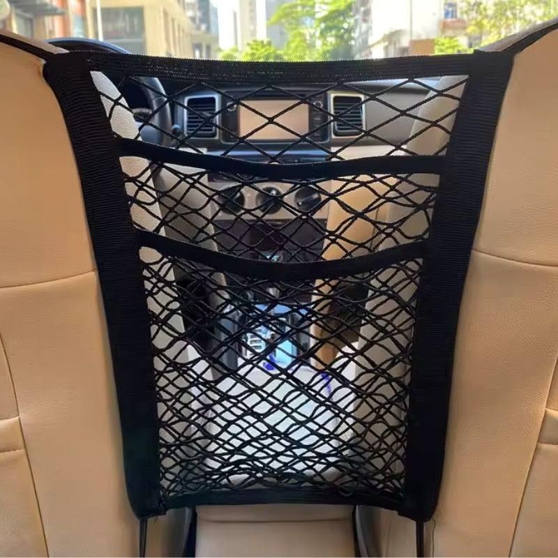 Organizador de Carro Premium: Rede Porta Treco Essencial para Viagens Tranquilas