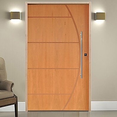 Porta Pivotante 210x120cm Imbuia com Kit Completo