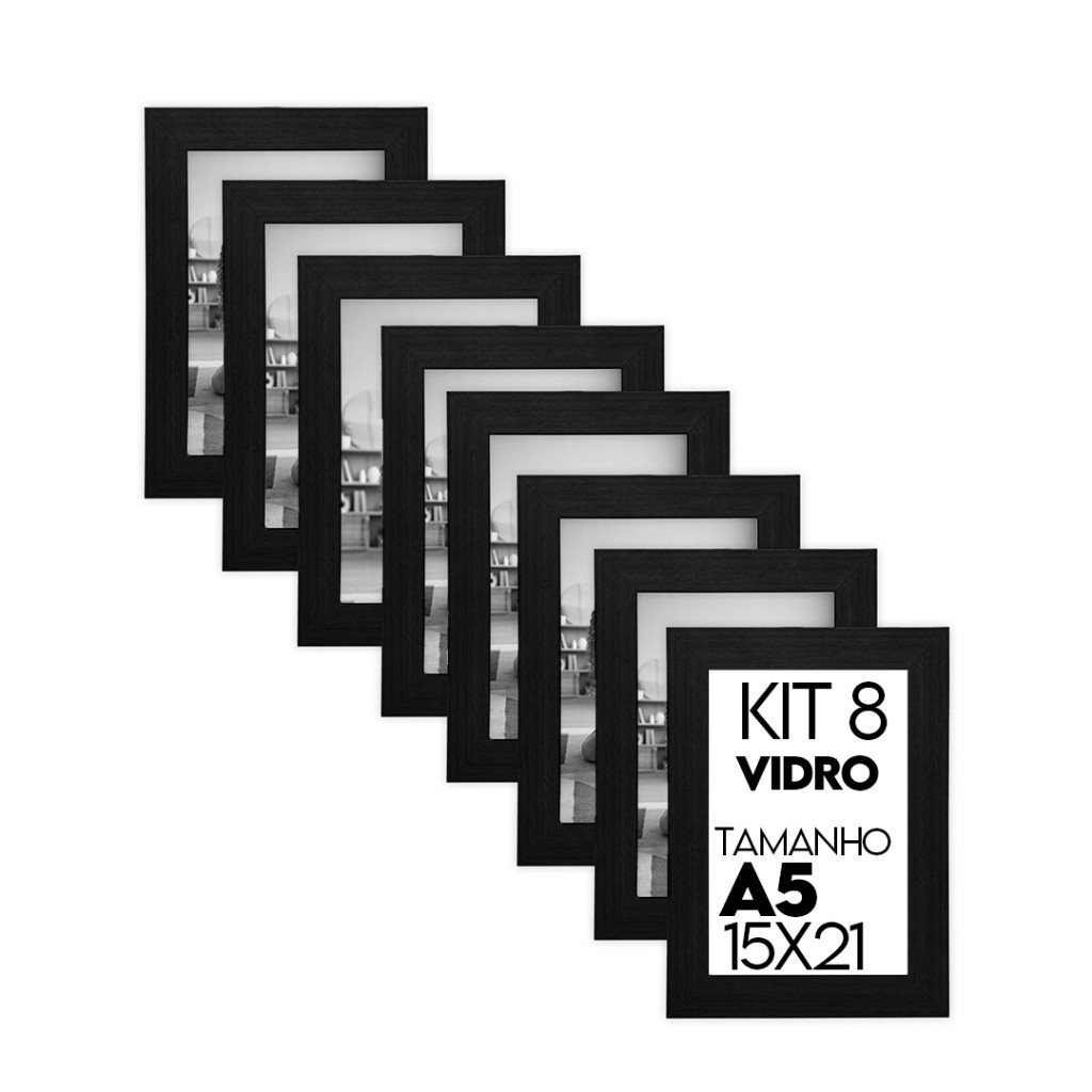 Porta Retrato 15x21: Kit 8 Molduras Elegantes