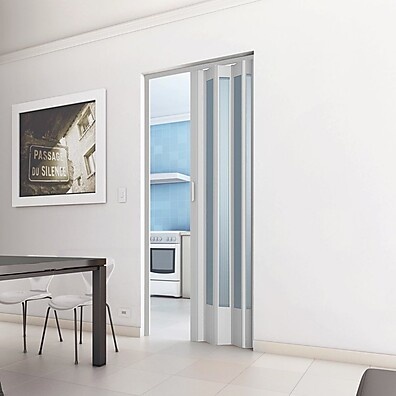 Porta Sanfonada PVC 210x96cm Branca – Prática e Espaço