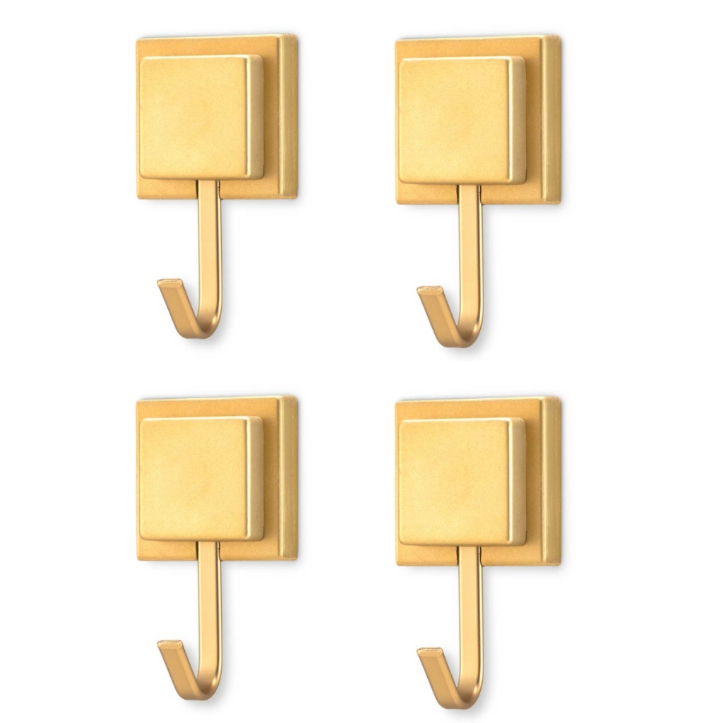 Porta Toalha Banheiro: Kit 4 Dourados 3M