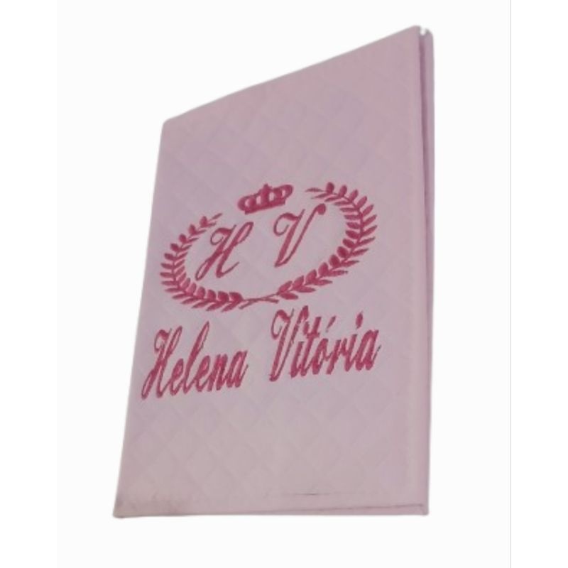 Porta Vacina Personalizado – Rosa Claro com Detalhes Pink