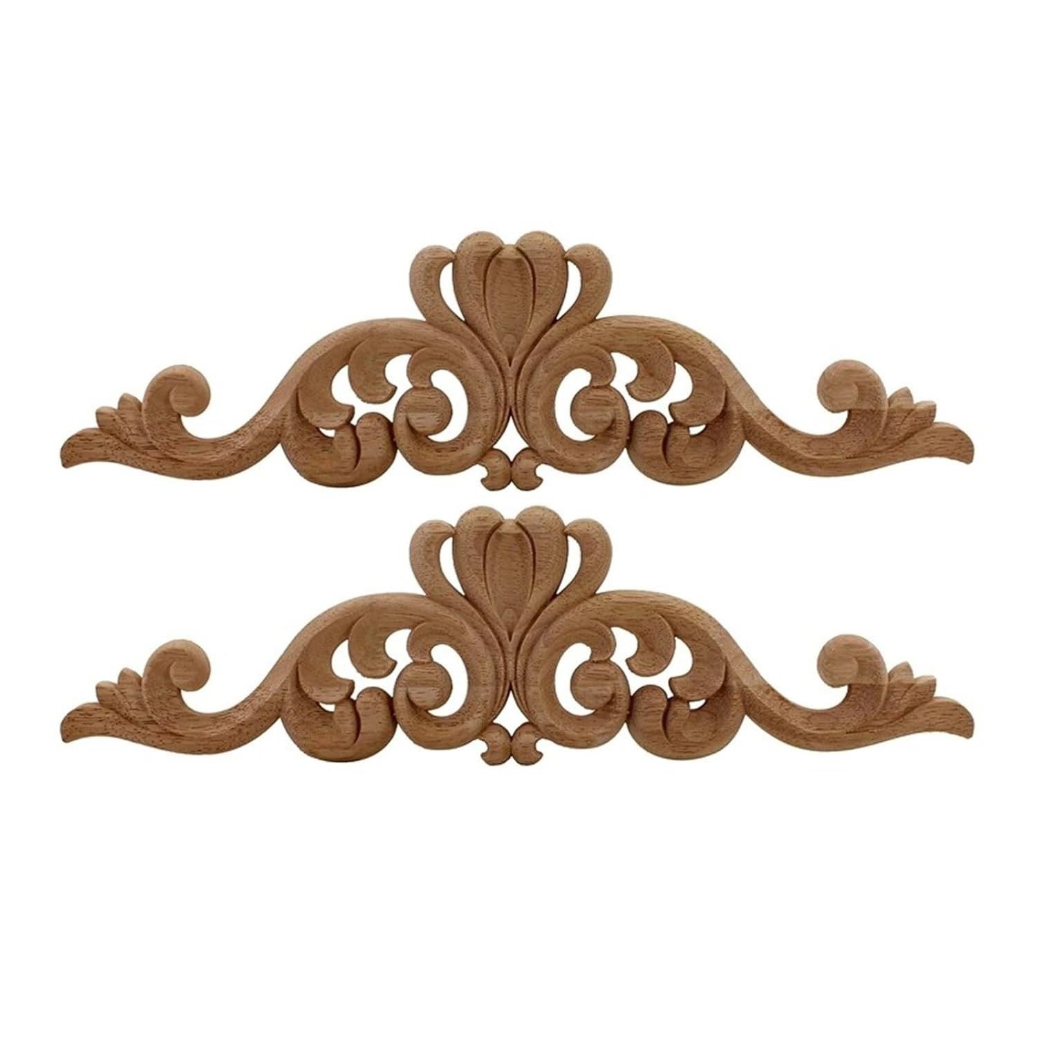 Apliques de Madeira para Móveis Decorativos | Esculturas em Relevo para Portas, Camas e Armários